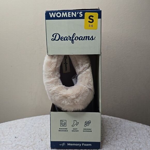 Dearfoams w/ Memory Foam - Women's Slippers, Light Heather Grey, NEW in Box - Picture 5 of 6
